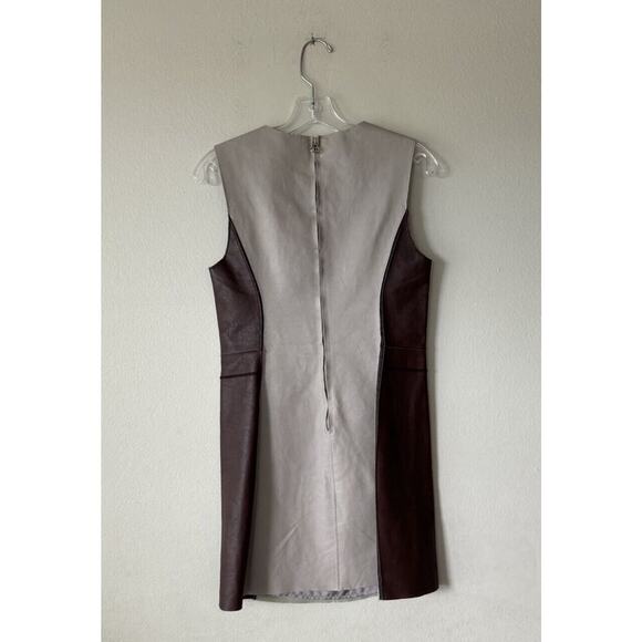 3.1 Phillip Lim Women’s Size 4 Two Tone Shift Leather Dress Sleeveless Modern - Picture 4 of 11